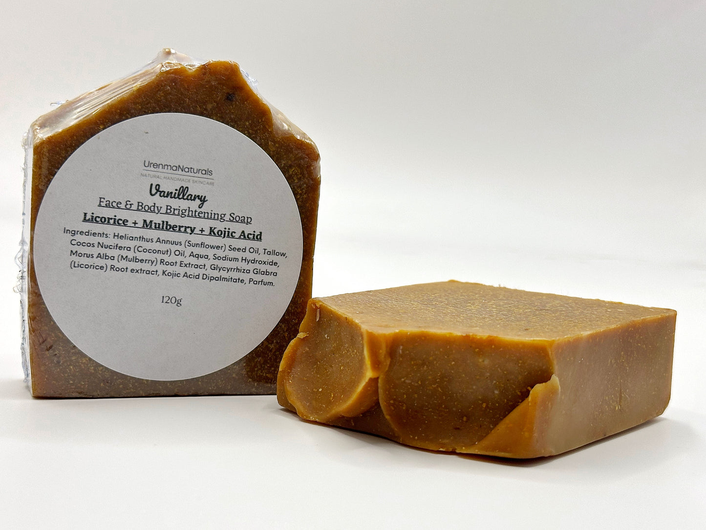 Vanillary Face & Body Brightening Soap with Licorice, Mulberry extract & Kojic Acid.
