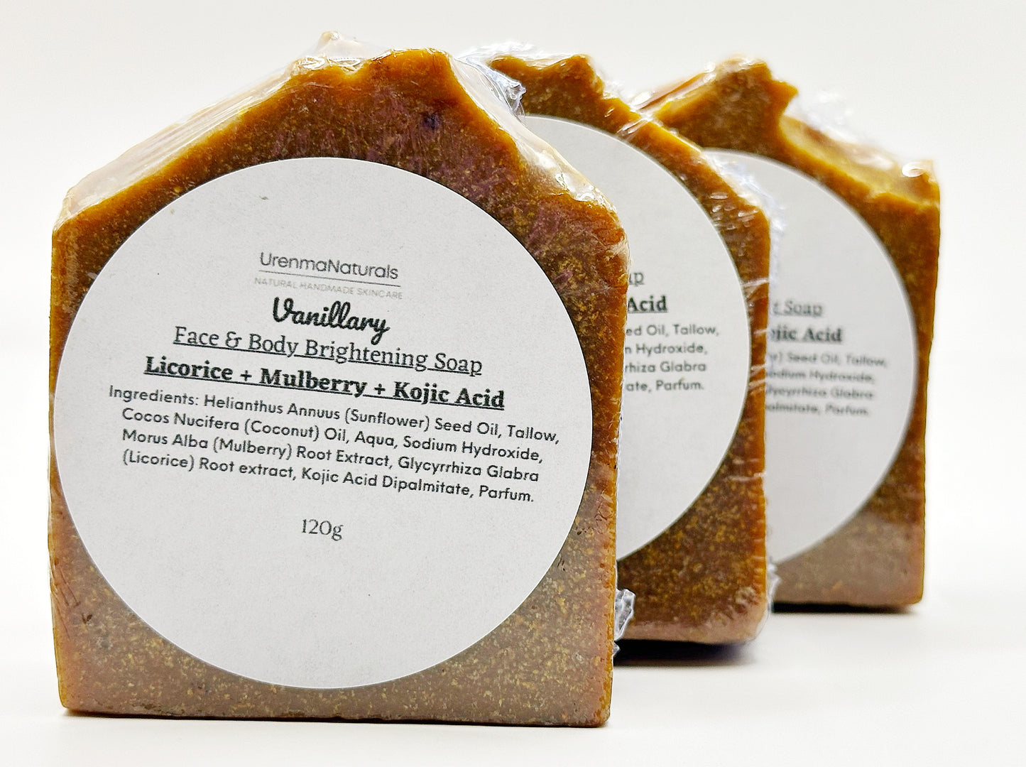 Vanillary Face & Body Brightening Soap with Licorice, Mulberry extract & Kojic Acid.
