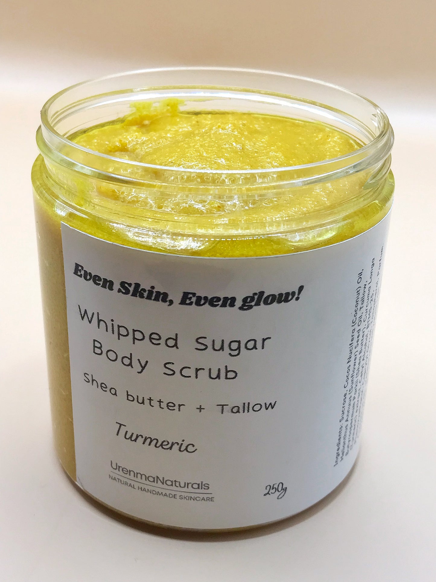 Even Skin, Even Glow, Whipped Sugar Body Scrub.