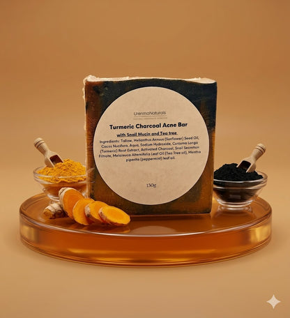 Turmeric Acne Bar with Activated Charcoal & Snail Mucin