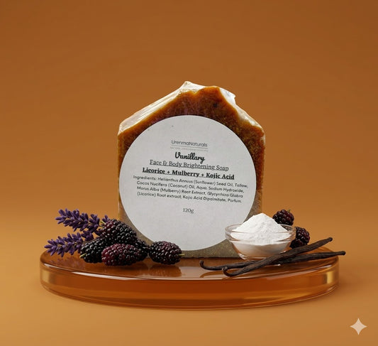 Vanillary Face & Body Brightening Soap with Licorice, Mulberry extract & Kojic Acid.